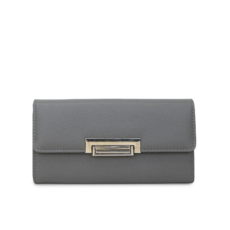 レディース 長財布 PUレザー ミニマリスト シンプル 無地 コインポケット クラッチバッグ