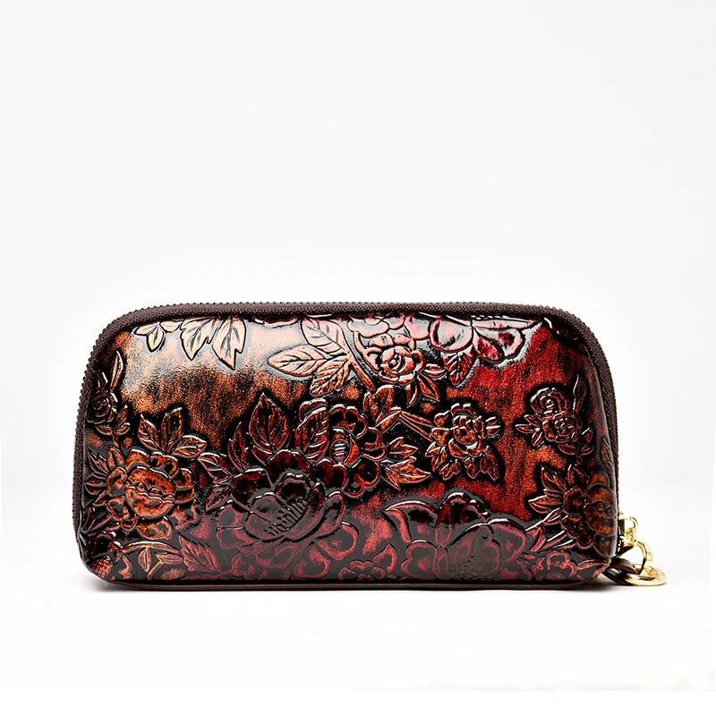 レディース 長財布 リストレット付き スマホ収納 クラッチバッグ カードホルダー ジッパー