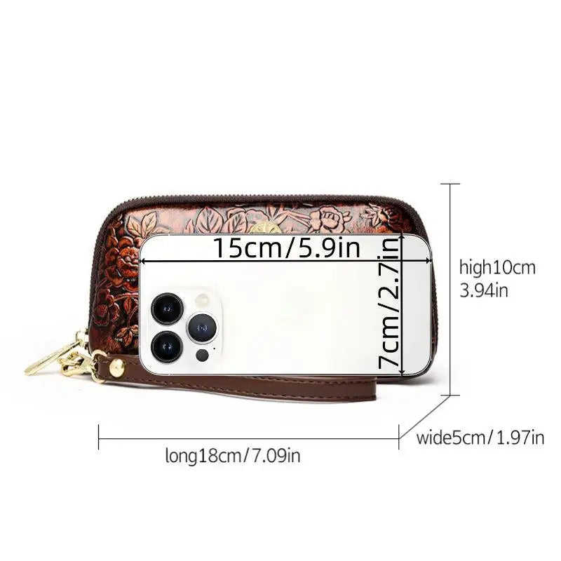 レディース 長財布 リストレット付き スマホ収納 クラッチバッグ カードホルダー ジッパー