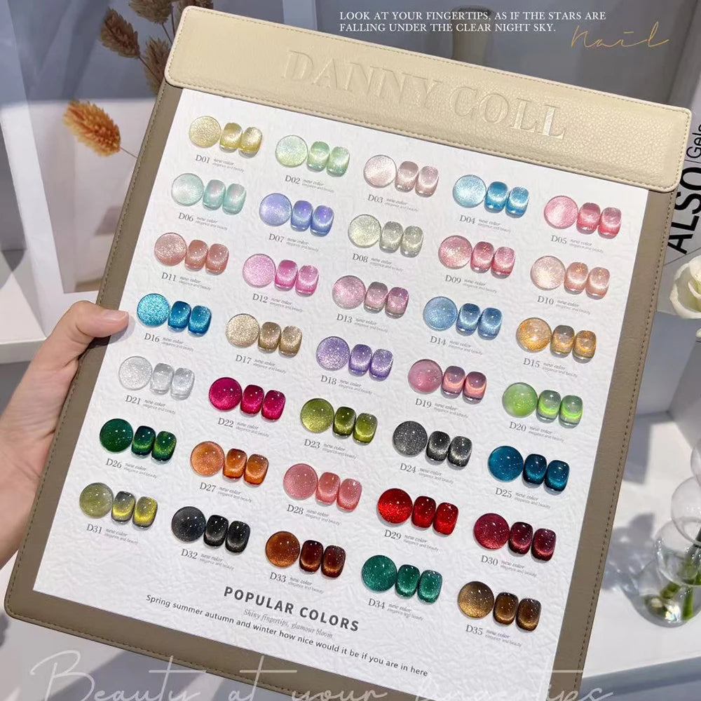 9Dキャッツアイジェルネイル 35色セット カラーボード付き - マグネットジェルネイル UV/LED対応