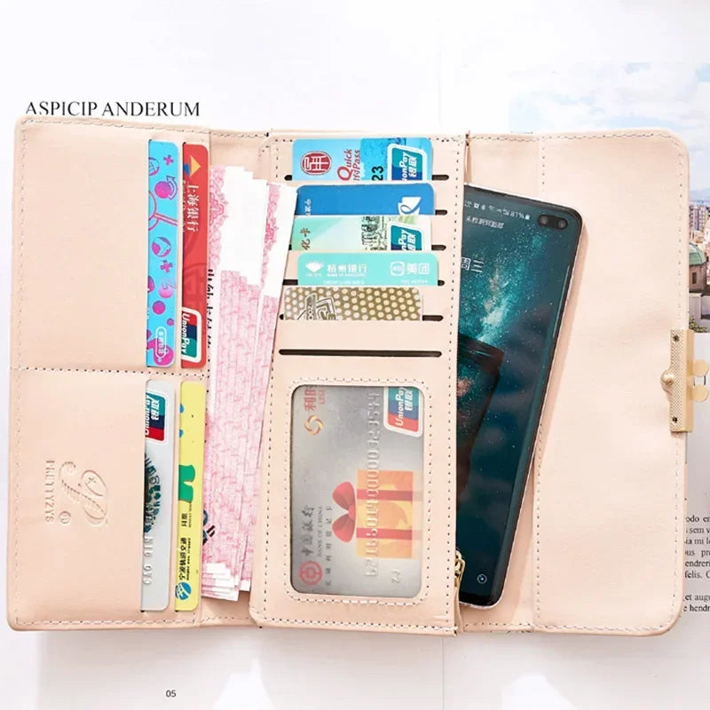 レディース 長財布 フラワープリント 三つ折り 大容量 スマホ収納可能