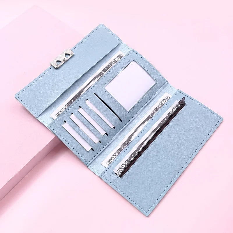 レディース 長財布 レザー ハスプ留め スマホ収納 クラッチ カードホルダー