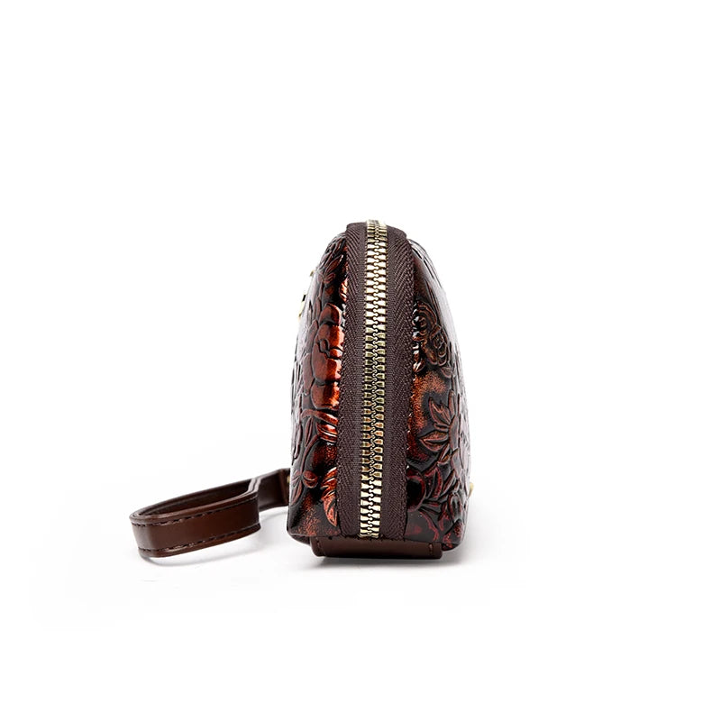 レディース 長財布 リストレット付き スマホ収納 クラッチバッグ カードホルダー ジッパー