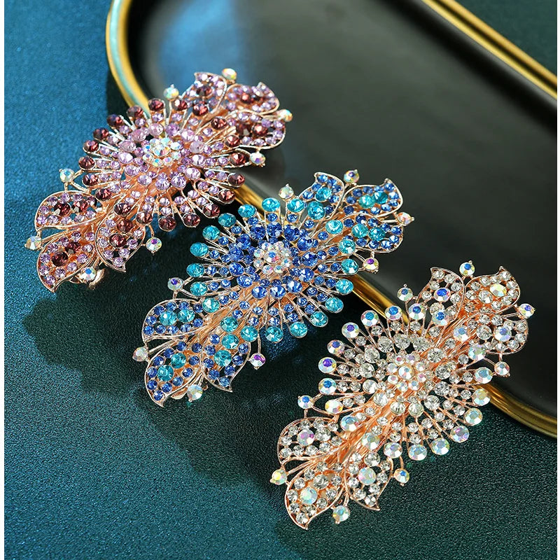 キラッと華やぐ フラワーヘアクリップ（単品・選べるカラー）