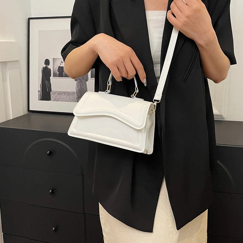 レディース フリップ ミニハンドバッグ ショルダーバッグ 無地 ファッション