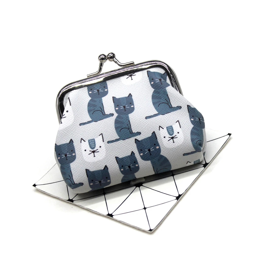 レディース ミニ財布 コインケース キッズ クラッチ ハスプ留め カートゥーン猫 カワイイ