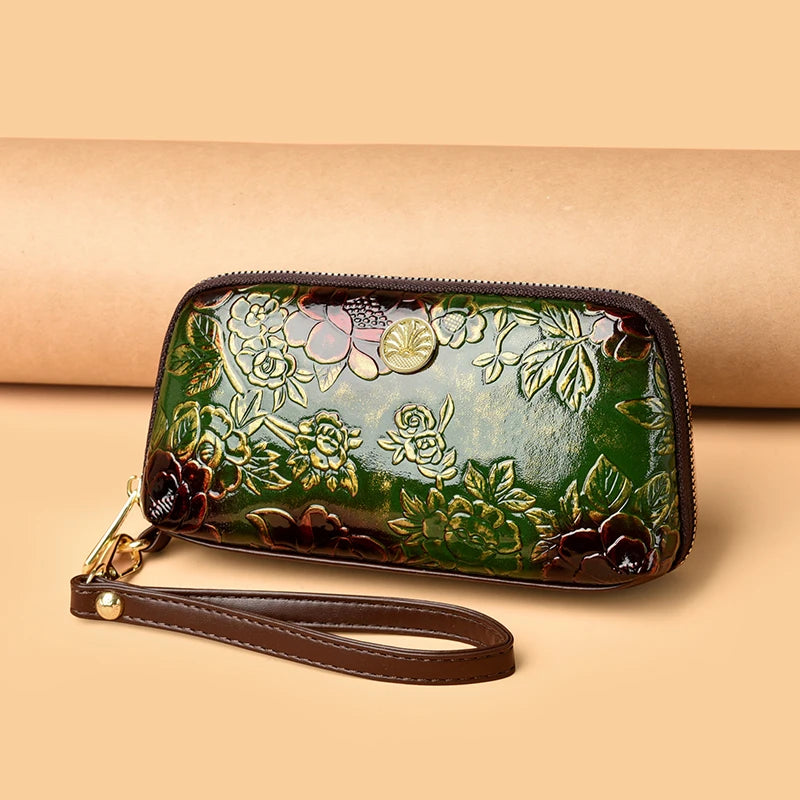 レディース 長財布 リストレット付き スマホ収納 クラッチバッグ カードホルダー ジッパー