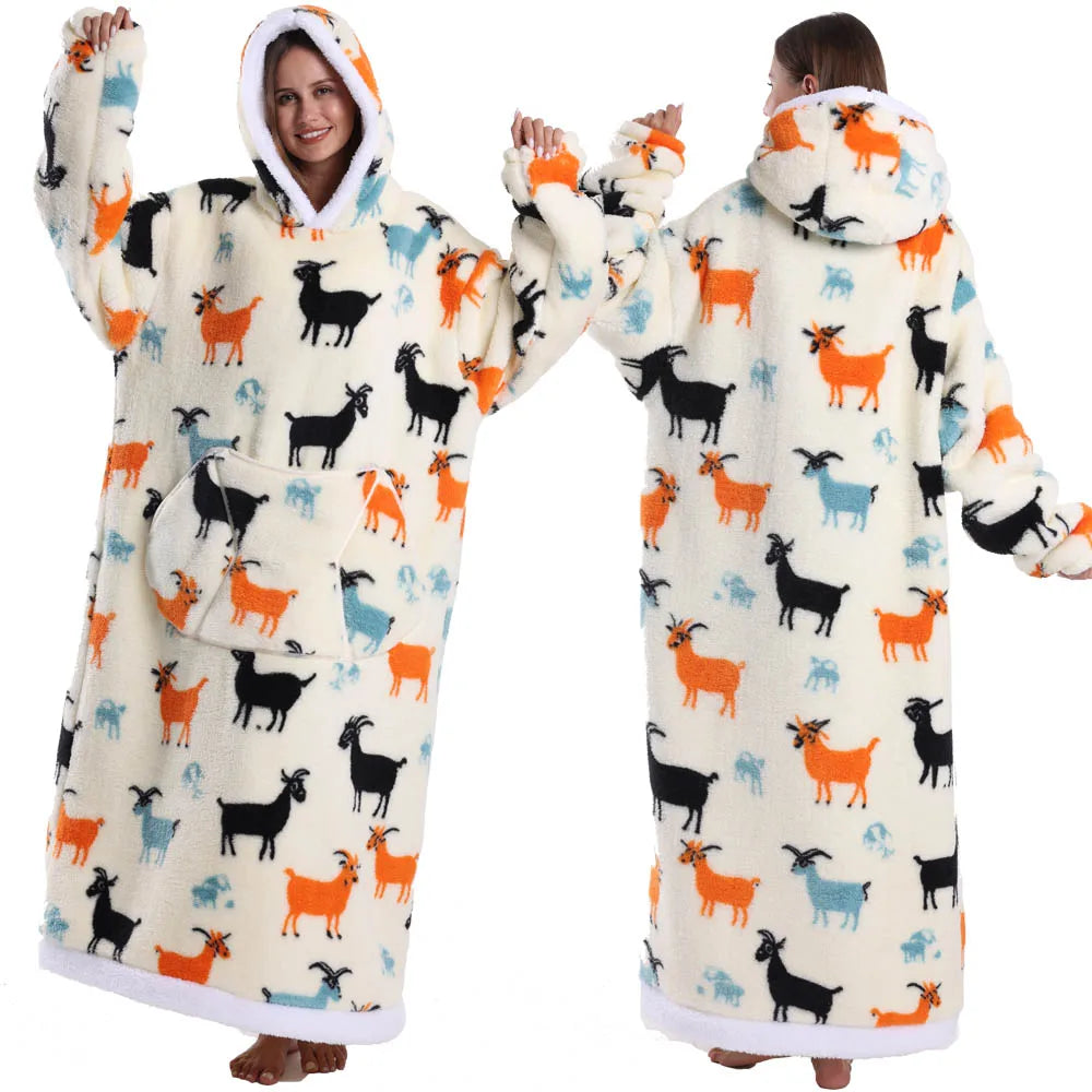 超ロング着る毛布｜フード＆袖付きで家事もOK ふわもこ暖かルームウェア（今だけ9,980円）