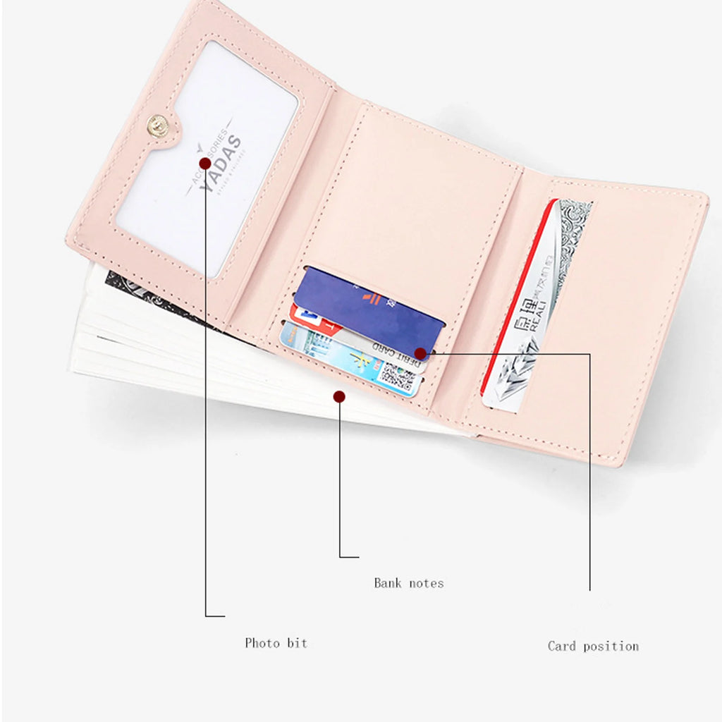 レディース カートゥーン ラッキーダック 二つ折り財布 PUレザー カードホルダー カワイイ