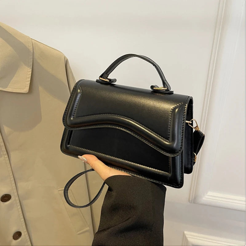 レディース フリップ ミニハンドバッグ ショルダーバッグ 無地 ファッション