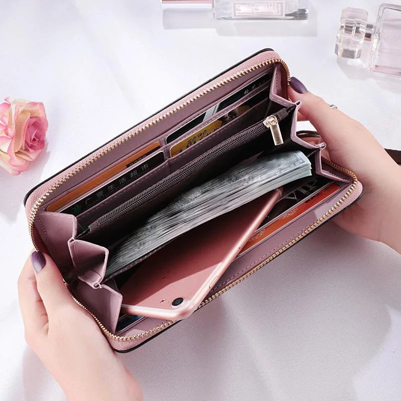 レディース 長財布 多機能 カードバッグ スマホ収納 大容量 ジッパー ハンドウォレット